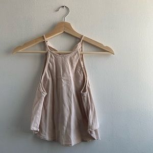 Ballet Pink Cropped Halter Top